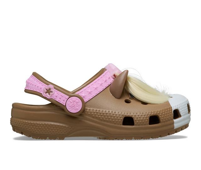 Girls' Crocs Little Kid Classic IAM Horse Clogs in Milk Chocolate color