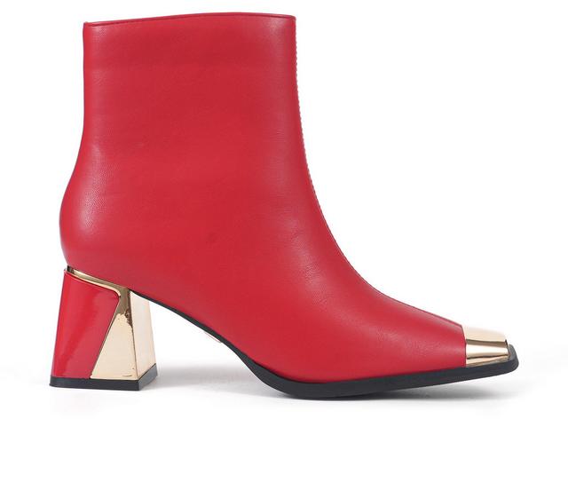 Women's Ninety Union Terry Booties in Red color