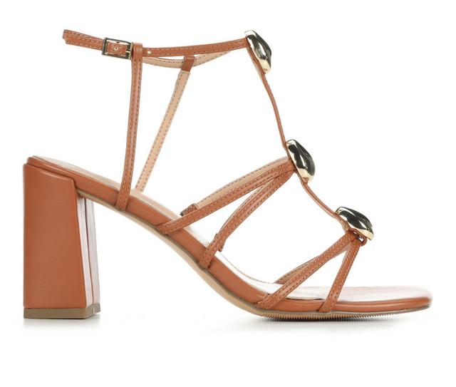 Women's Madden Girl Layla Dress Sandals in Cognac color