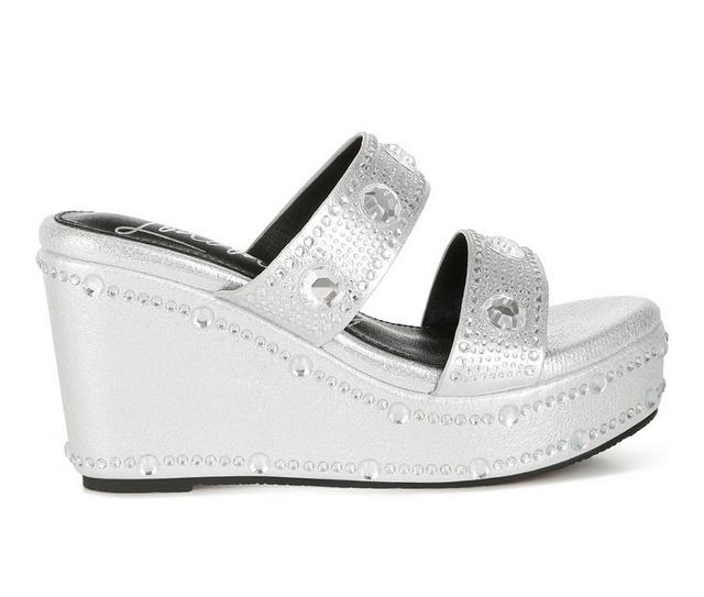 Women's London Rag Iki Diki Wedges in Silver color