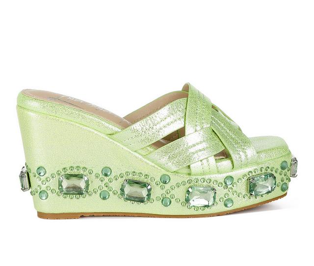 Women's London Rag Blistronic Wedges in Lime Green color