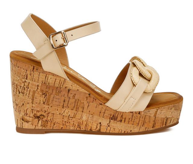Women's London Rag Emelda Wedge Sandals in Beige color