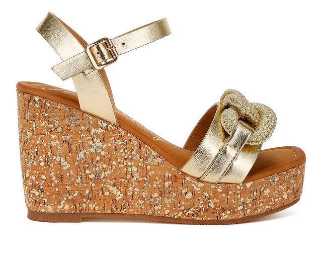 Women's London Rag Emelda Wedge Sandals in Gold color