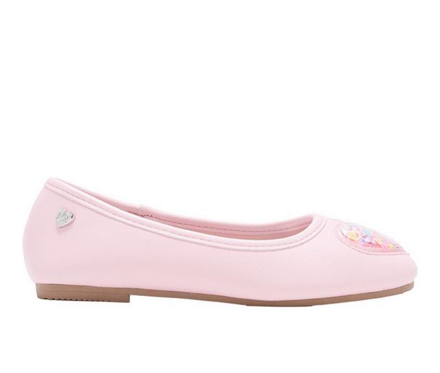 Girls' Bebe Little Kid Brina Flats in Lt Pastel Pink color