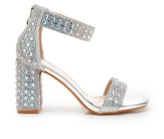 Women's London Rag Cady Rhinestones Dress Sandals in Silver color