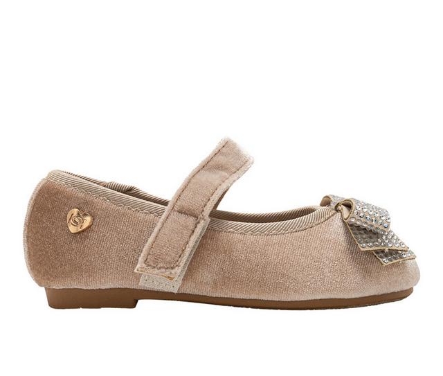 Girls' Bebe Toddler Lil Giselle Flats in Taupe color