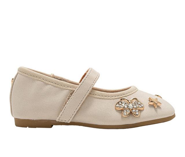 Girls' Bebe Toddler Lil Briana Flats in Taupe color