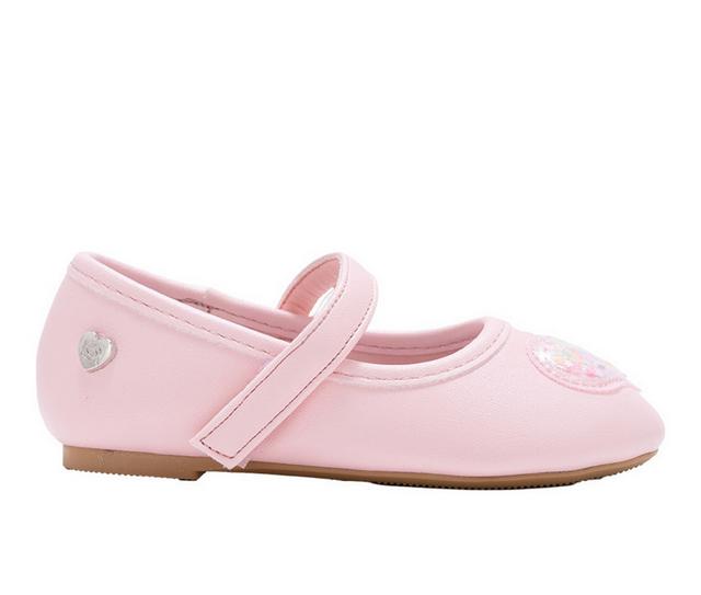 Girls' Bebe Toddler Lil Brina Flats in Lt Pastel Pink color