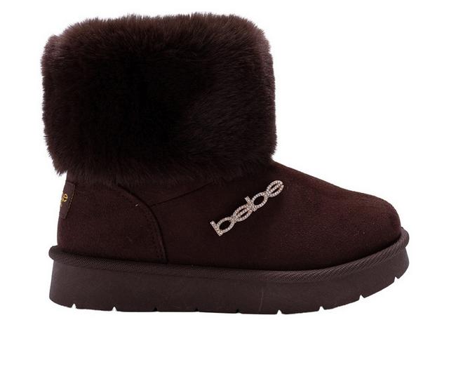 Girls' Bebe Little Kid Gene Winter Boots in Dark Brown color