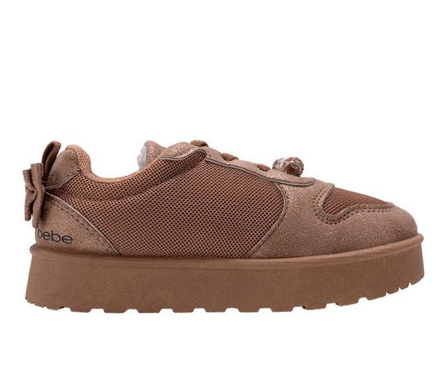Girls' Bebe Toddler Mandy Sneakers in Bronze color