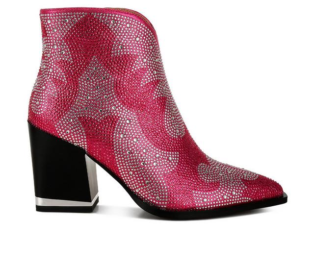 Women's London Rag Mugler Booties in Fuchsia color