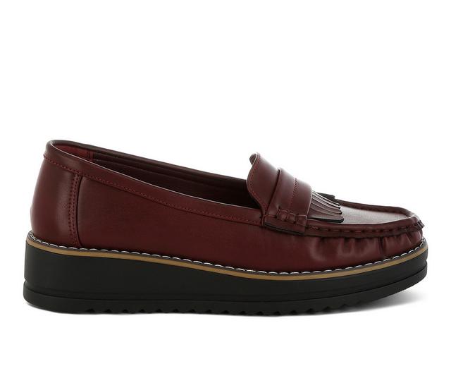 Women's London Rag Croyda Loafers in Burgundy color
