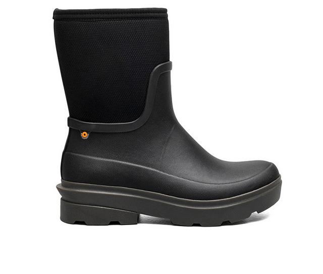 Women's Bogs Footwear Hazel Mid Zip Rain Boots in Black color