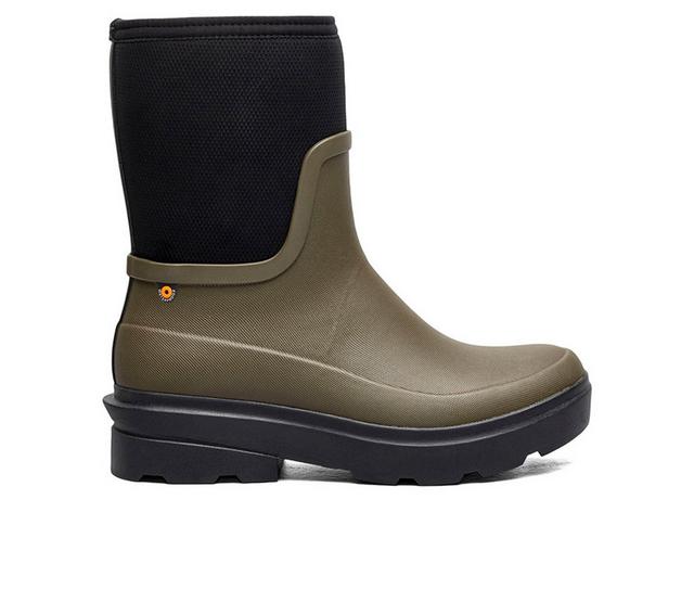 Women's Bogs Footwear Hazel Mid Zip Rain Boots in Olive color