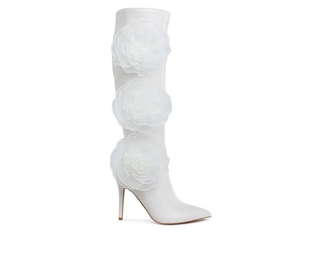 Women's London Rag Chinkara Knee High Boots in White color