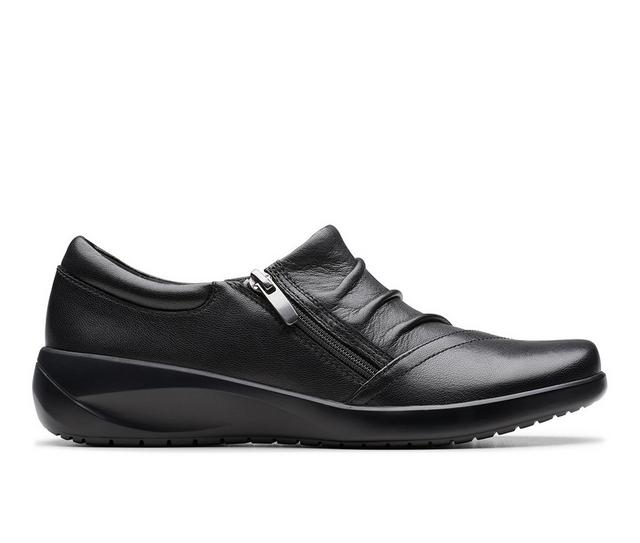 Women's Clarks Kaetlyn Mila Special Occasion Shoes in Black Leather color