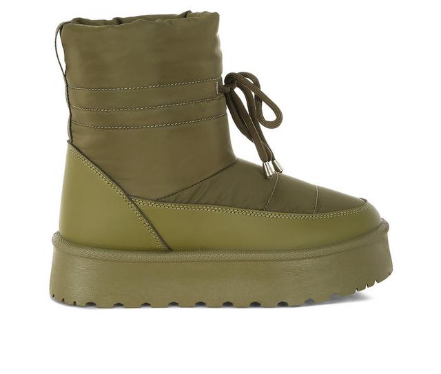 Women's London Rag Pacos Booties in Khaki Green color