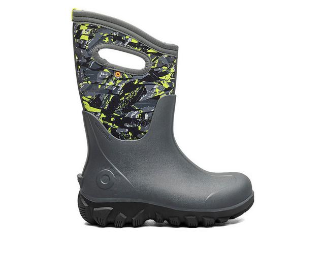 Boys' Bogs Footwear Little Kid & Big Kid Seamless Edgy Camo Rain Boots in Dark Gray Multi color