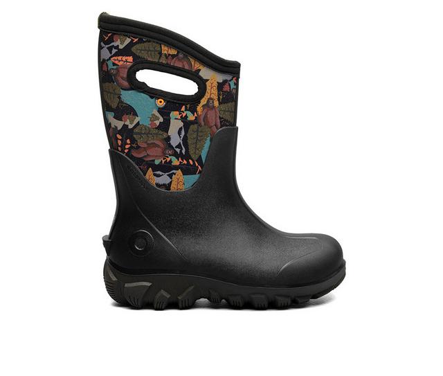 Kids' Bogs Footwear Little Kid & Big Kid Seamless Yeti Rain Boots in Black Multi color