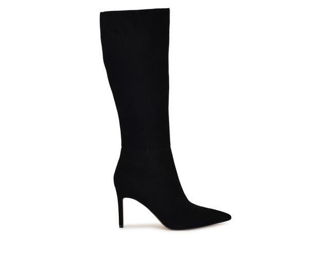 Women's Nine West Cook Knee High Boots in Black Suede color