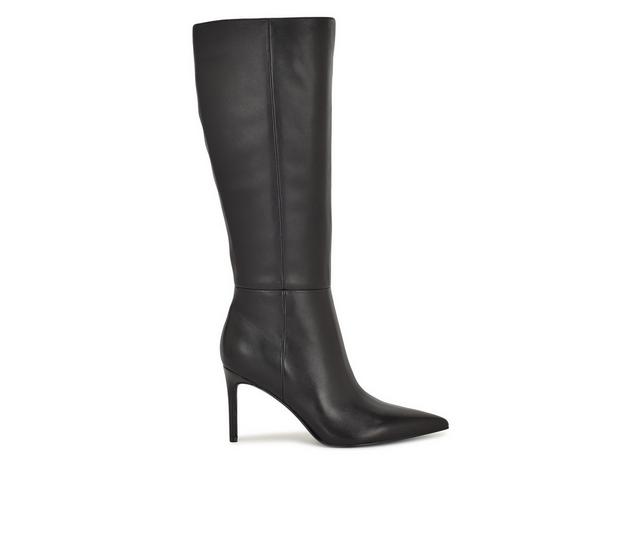 Women's Nine West Cook Knee High Boots in Black Leather color