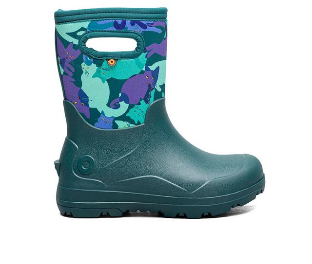 Kids' Bogs Footwear Little Kid & Big Kid York Seamless Catmo Rain Boots in Teal Multi color