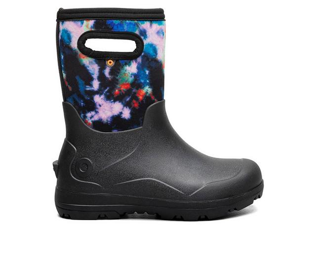 Kids' Bogs Footwear Little Kid & Big Kid Seamless Tie Dye Rain Boots in Black Multi color