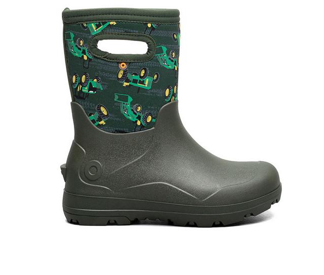 Kids' Bogs Footwear Little Kid & Big Kid Seamless Tractor Rain Boots in Dark Green Mult color