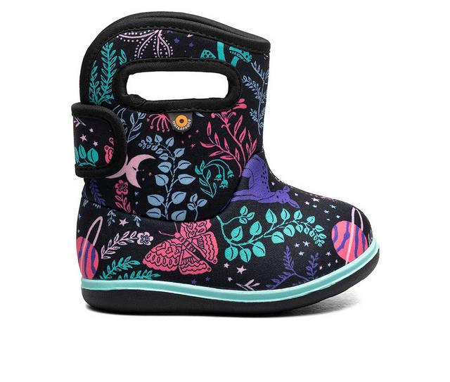 Girls' Bogs Footwear Baby Bogs Cosmic Forest Rain Boots in Black Multi color
