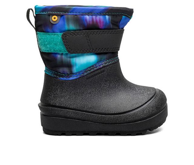 Kids' Bogs Footwear Toddler Snow Shell Northern Lights Winter Boots in Black Multi color