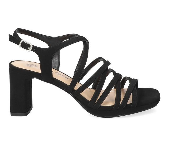 Women's Bella Vita Damsel Dress Sandals in Black Lamy color