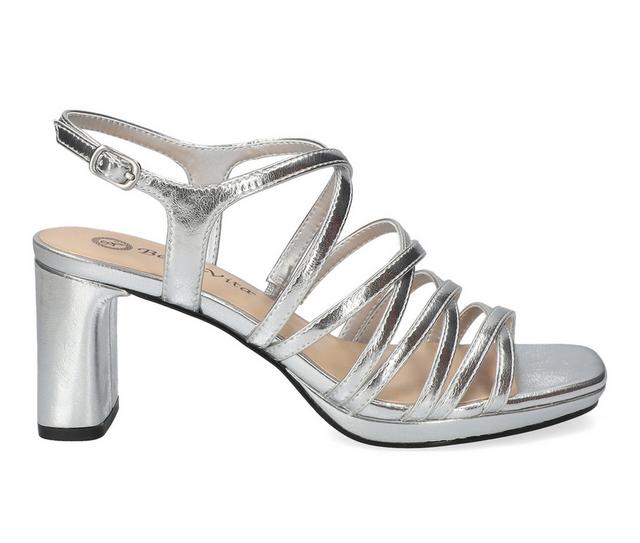 Women's Bella Vita Damsel Dress Sandals in Silver Metallic color