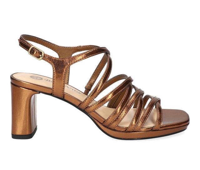 Women's Bella Vita Damsel Dress Sandals in Bronze Metallic color