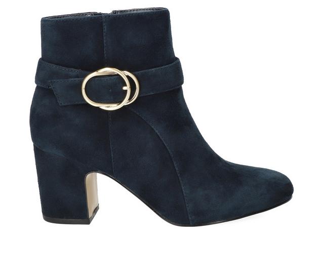Women's Bella Vita Gamela Booties in Navy Kidsuede color