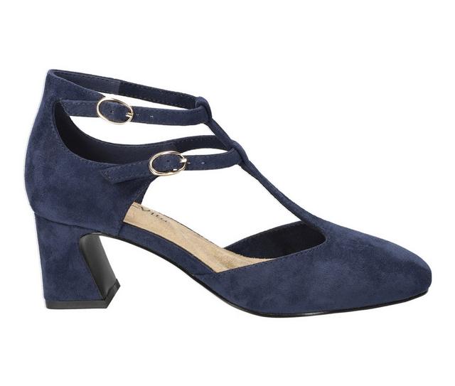 Women's Bella Vita Harpswell Dress Sandals in Navy Suede color