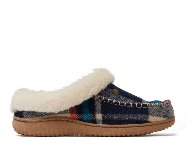 Dearfoams Atley Slippers in Navy Plaid color