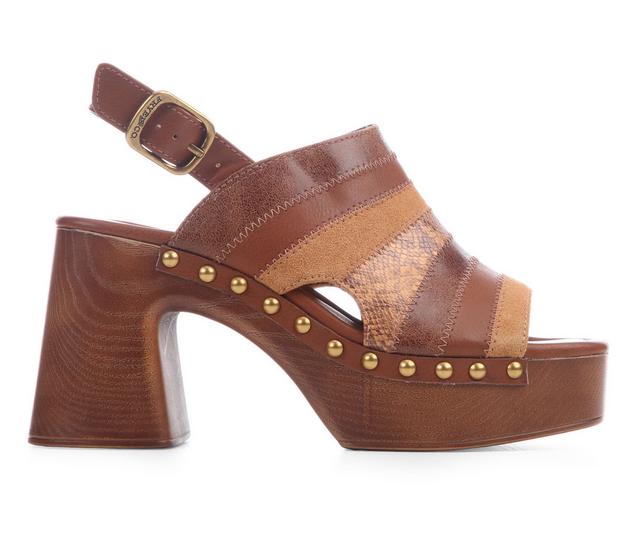 Women's Frye & Co. Wylie Patchwork Platform Sandal in Mixed Cognac color