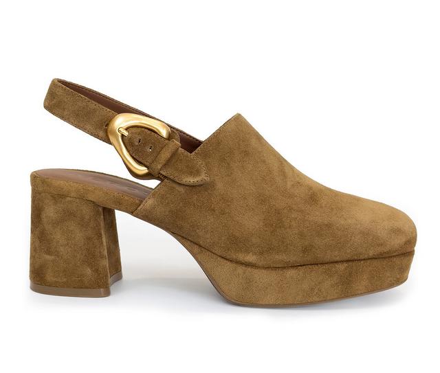 Women's Aerosoles Shayla Mules in Tobacco Suede color