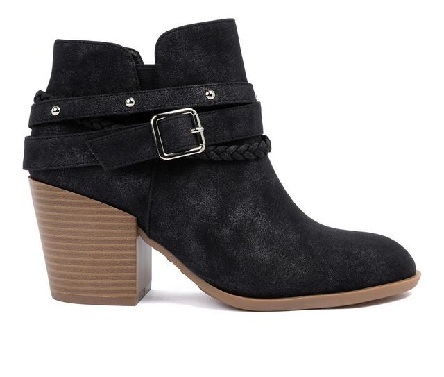 Women's Sugar Sansa Booties in Black PU color