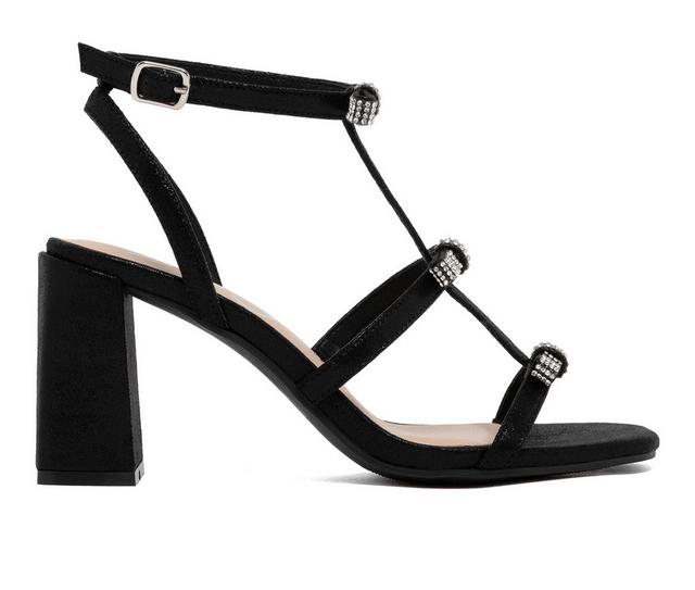 Women's Sugar Gloria Blings Dress Sandals in Black Glimmer color