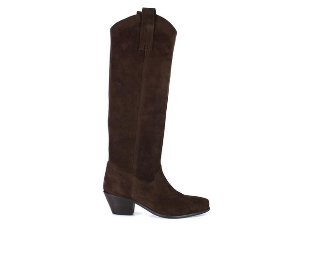 Women's DIBA TRUE Ame Thyst Knee High Boots in Dark Brown color