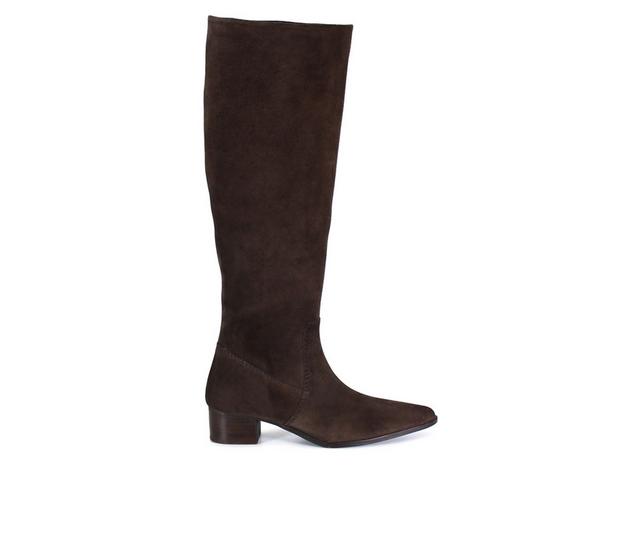 Women's DIBA TRUE Dig Ital Knee High Boots in Dark Brown color