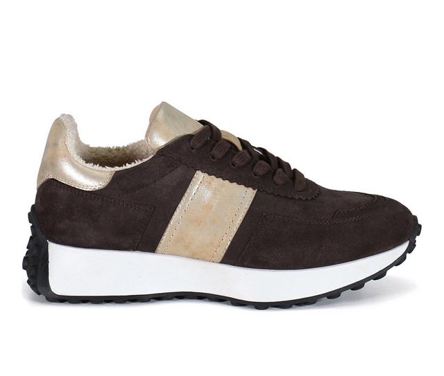 Women's DIBA TRUE Know It All Sneakers in Dark Brown/Gold color
