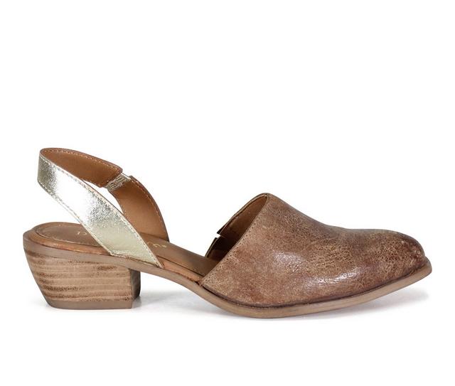 Women's DIBA TRUE Pri Ority Flats in Tan/Gold color
