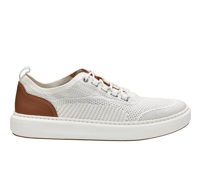Men's Johnston and Murphy Anders Knit U Throat Slip-On Shoes in White color