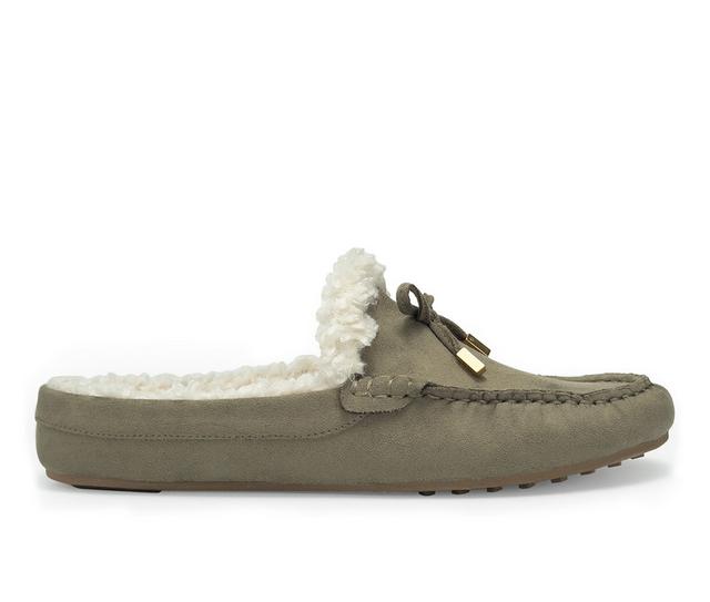 Women's Aerosoles Dafina Flats in Olive Shearling color