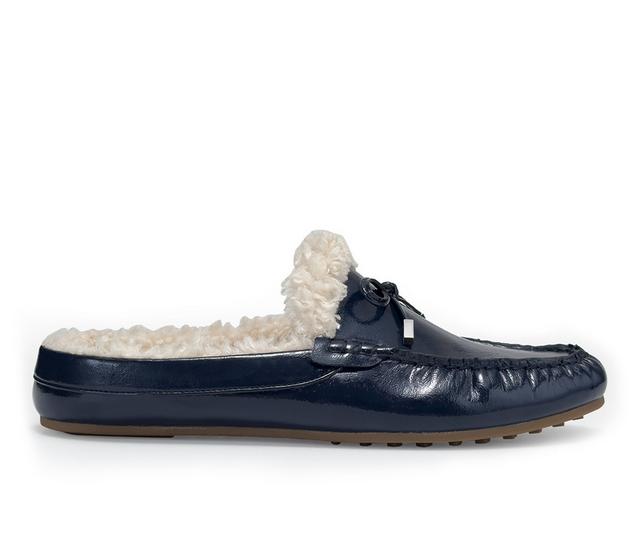 Women's Aerosoles Dafina Flats in Navy Shearling color