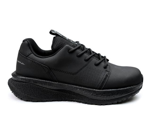 Women's Xena Astra Comp Toe Slip Resistant Shoes in Black Silver color