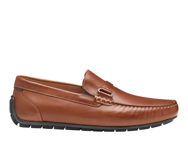 Men's Johnston and Murphy Beck Leather Bit Slip-On Shoes in Tan color