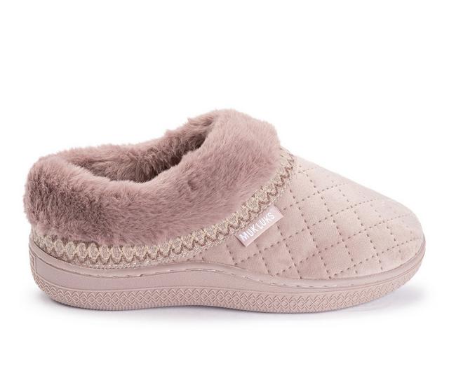 MUK LUKS Charlee Velvet Clog Slippers in Purple Haze color